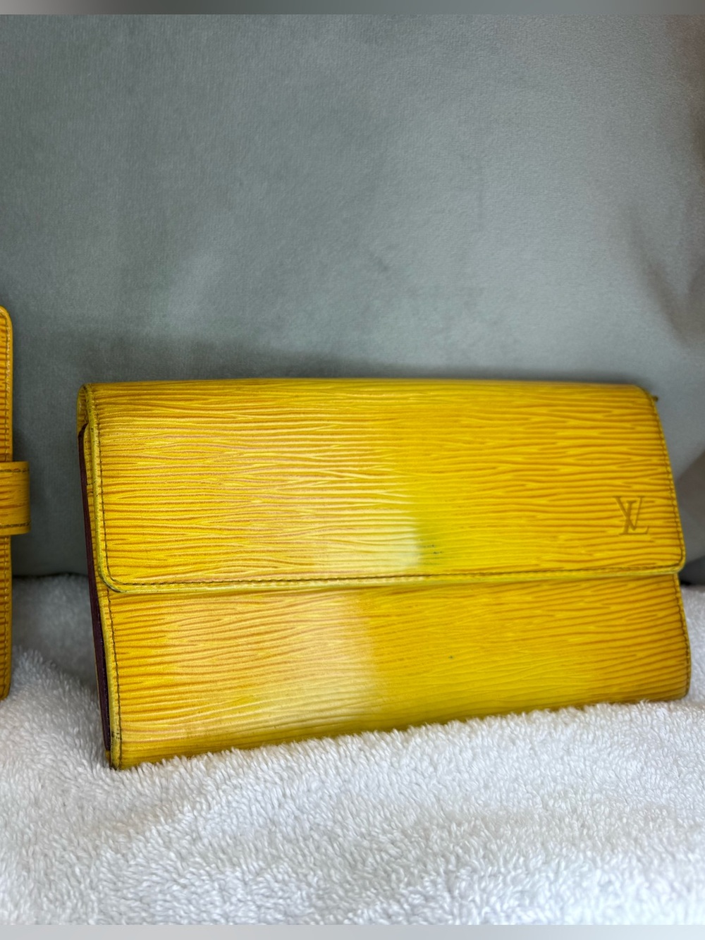 Louis Vuitton Yellow Textured Epi Leather Wallet